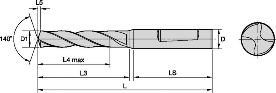 Broca de metal duro integral para aplicaciones universales