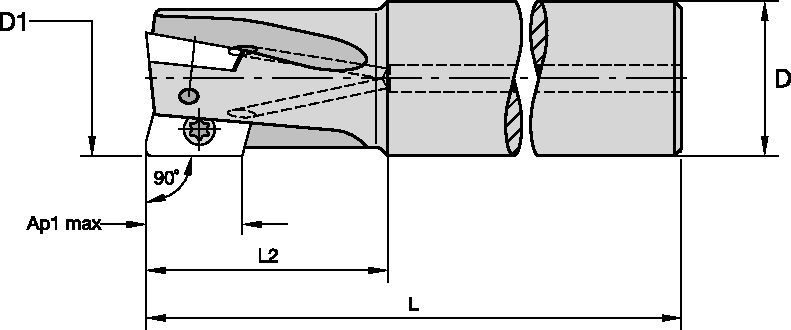 Mill 1-18™ • End Mill • Long • Cylindrical Shank • Metric