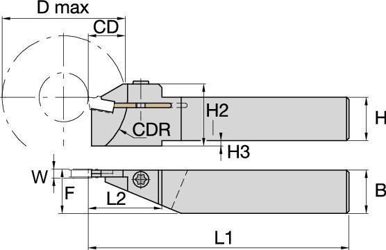 A2SC Inch Cut-Off toolholder