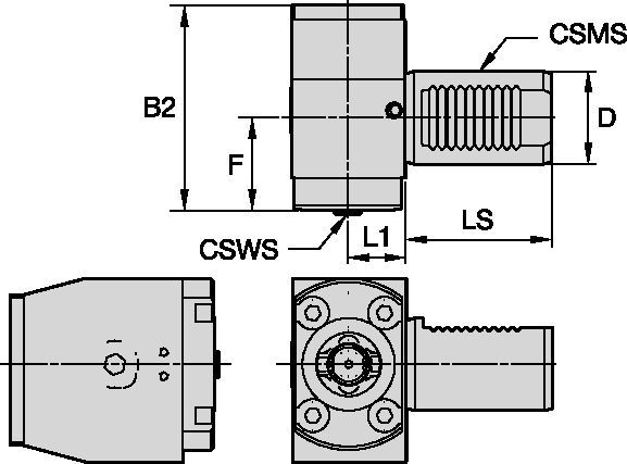 KM-CLR-VDI • VDI à angle droit
