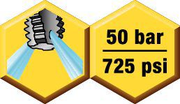 ﻿Rosqueamento —   ﻿Refrigeração — Refrigeração interna máxima de 50 bar (725 psi)