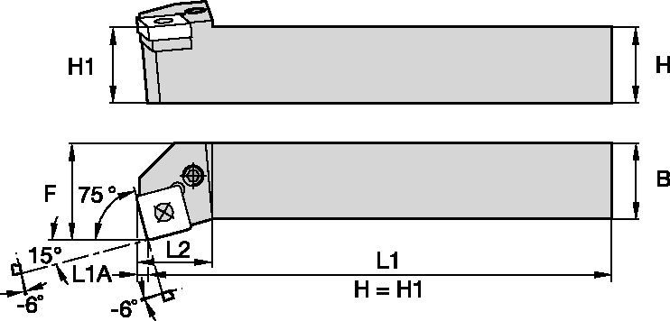 P-Style PSKNR2525M12 Toolholder 3879341 - Widia