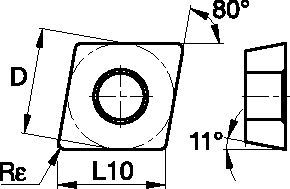 Screw-On CPMT ISO/ANSI Turning Insert 6686921 - Kennametal