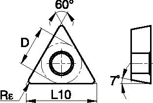 Plaquita de metal duro de torneado ISO • Geometría de acabado medio