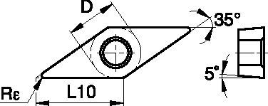 ISO-Hartmetall-Schneidkörper • Positive Geometrie für die Schlichtbearbeitung,