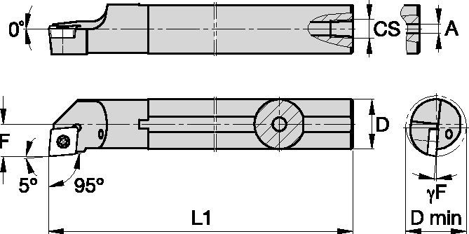 Screw-On A12MSCLCL06 Boring Bar 1098183 - Kennametal