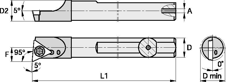 Screw-On E04HSTLDR128 Boring Bar 1270958 - Kennametal