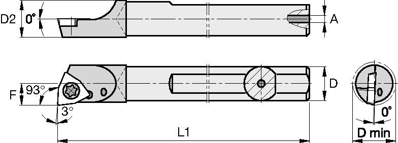 Screw-On E08MSWUPRS3 Boring Bar 1930552 - Kennametal