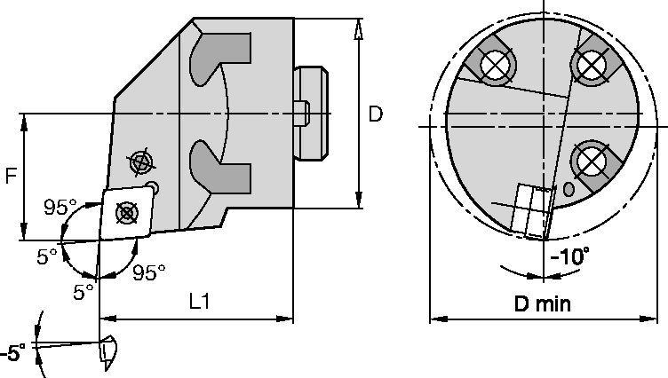Kenlever™ H32PCLNR12 Boring Head 1861493 - Kennametal
