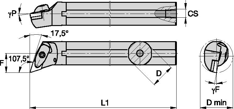 Kenclamp™ A20UDDQNR4KC3 Boring Bar 2408549 - Kennametal