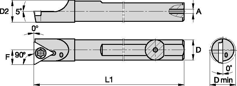 Screw-On A04HSTFDR128 Boring Bar 1288873 - Kennametal