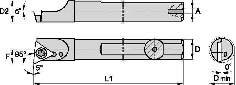 Screw-On A04HSTLDR128 Boring Bar 1288875 - Kennametal