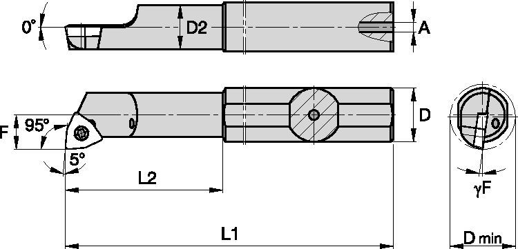 Screw-On A0506KSWLPR15 Boring Bar 1094707 - Kennametal