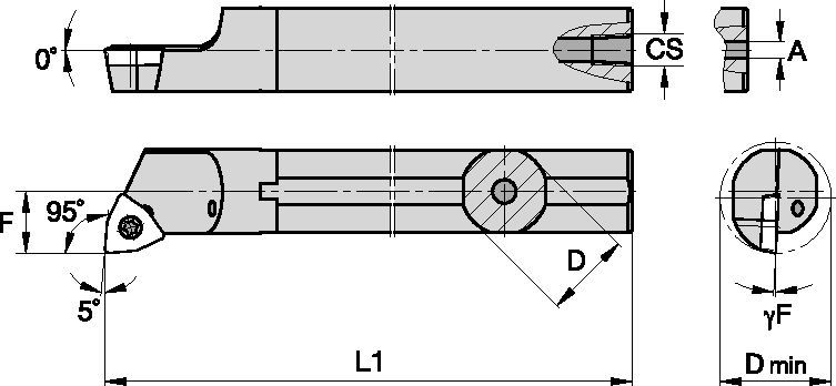 Screw-On A08RSWLPR2 Boring Bar 1094711 - Kennametal