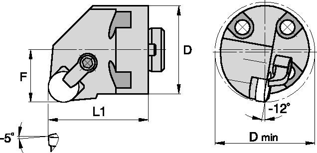 Kendex™ H32CRGNR4 Boring Head 1095003 - Kennametal