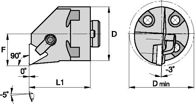 Kendex™ H20CTFPR3W Boring Head 1095321 - Kennametal