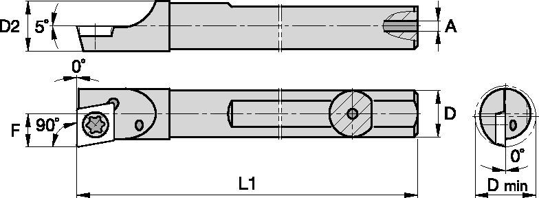 Screw-On A03XSCFDR12 Boring Bar 1288861 - Kennametal