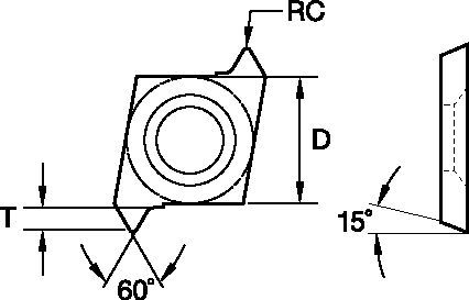 Laydown CDT50022R Insert 2830567 - Widia