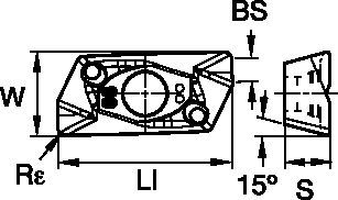 Shoulder milling insert with two cutting edges per insert