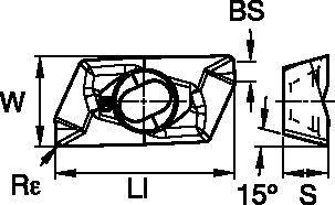 Shoulder milling insert with two cutting edges per insert