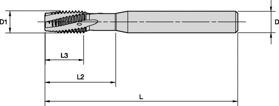 Beyond™ Solid Carbide Left-Hand Spiral-Flute, Right-Hand Cut Taps • Through Holes