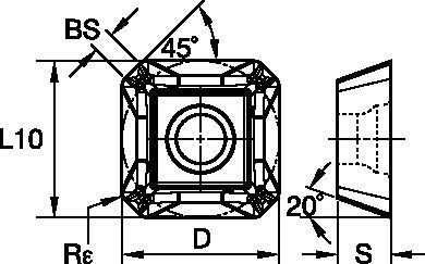 Inserts for Beyond BLAST™ KSSM™ 45° • High-Feed • SECX-SN GN