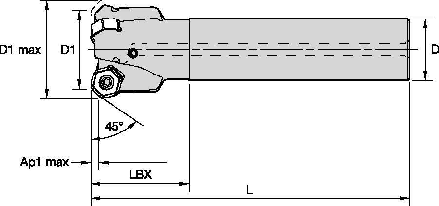 Face milling cutter for multiple materials