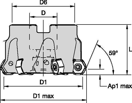 Face milling cutter for multiple materials