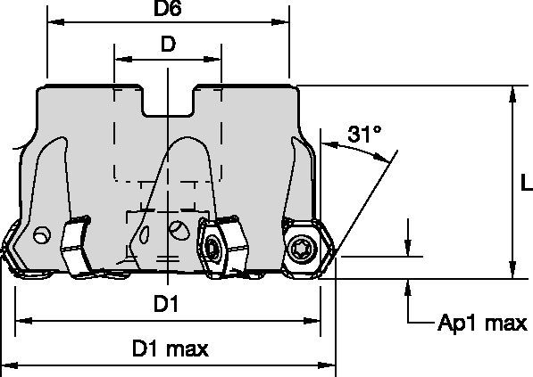 Dodeka™ Mini 30° - Shell Mill - Heavy Machining - Inch 4136390 - Kennametal