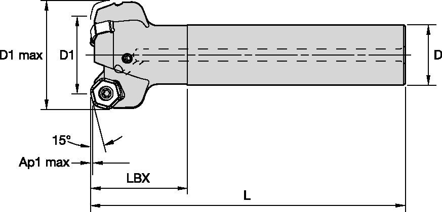 Face milling cutter for multiple materials