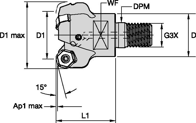 Face milling cutter for multiple materials