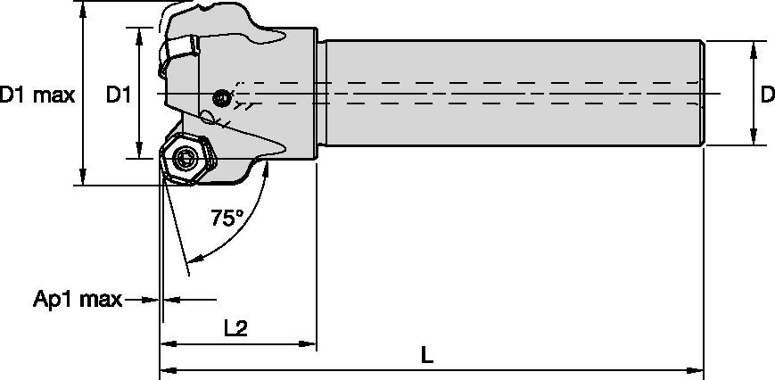 Face milling cutter for multiple materials