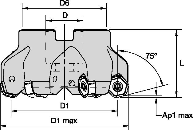 Face milling cutter for multiple materials