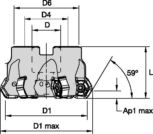 M1200 - 60° - Shell Mills - Metric 4152117 - WIDIA