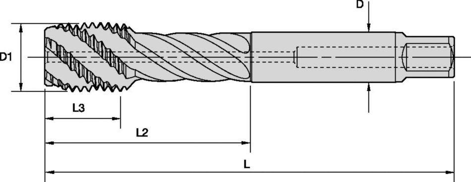 Beyond™ Spiral-Flute HSS-E-PM Taps • Blind Holes