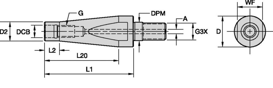 Screw-On Adapters for Modular Milling Cutters, Reducers