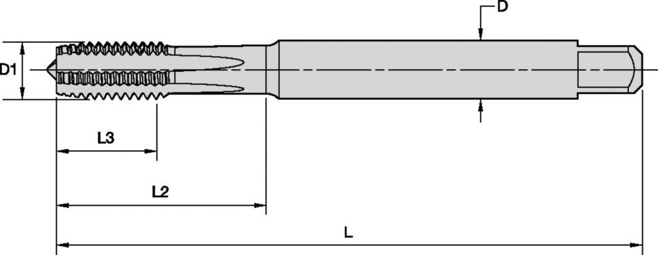 Beyond™ Solid Carbide Straight-Flute Taps • Blind and Through Holes