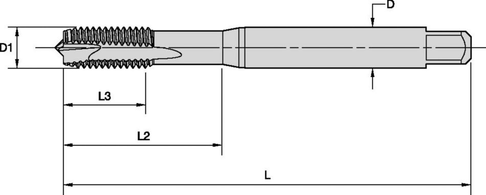 GT70 • Metric DIN 371, and 376 • Form B Plug Chamfer
