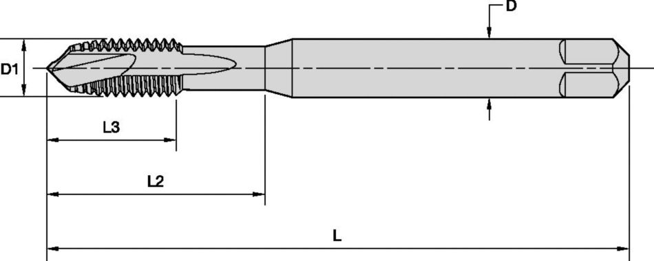 Machos de roscar GOtap™ T820 HSS-E con punta en espiral • Agujeros pasantes