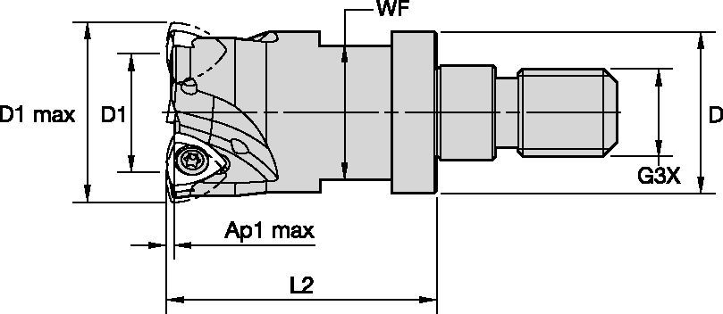 Screw-On End Mills - DM-MSO - WPGX03... - Inch 3652852 - Kennametal