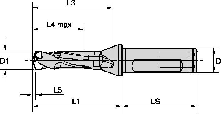 TDM1 • 3 x D • Flanged Shank • Inch