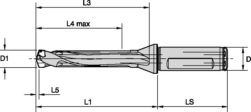 TOP DRILL M1™ • 5 x D • Flanged Shank • Inch