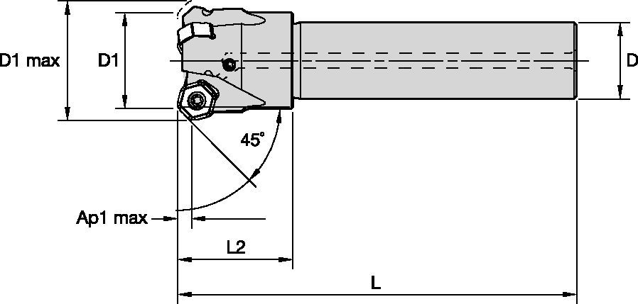 Face milling cutter for multiple materials