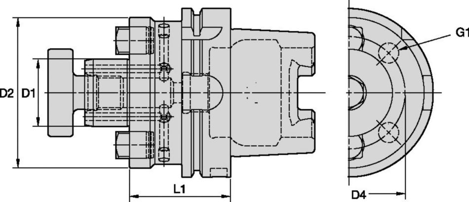 Adattatori per frese a manicotto refrigerante interno