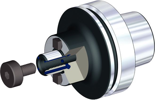 Adaptador de fresa tipo árvore com passagem de refrigerante