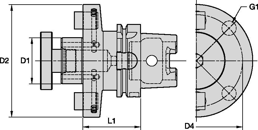 Shell Mill Adapters with Through Coolant