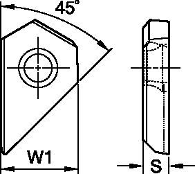 Kombinationswerkzeuge • Schneidkörper für BF-System • 45°-Fase