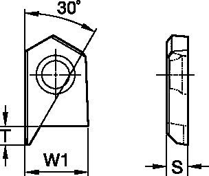 Outillage combiné • Plaquette en carbure pour système BF • Chanfrein et lamage à 30°