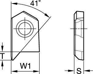 Combination Tooling • Carbide Insert for BF System • 41° Chamfer and spot face