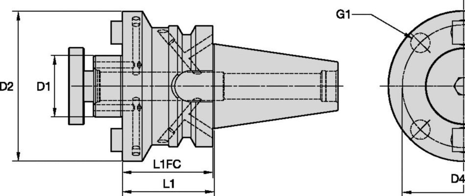 Shell Mill Adapters with Through Coolant